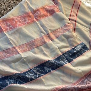 Elephant Print Scarf in Pink and Blue